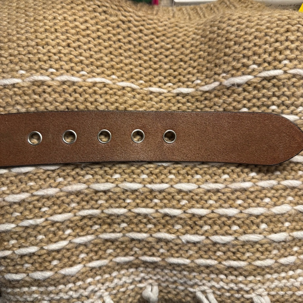 Vintage COACH - Leather Grommet Belt - Brown with Silver Buckle - Size Large - Picture 8 of 10